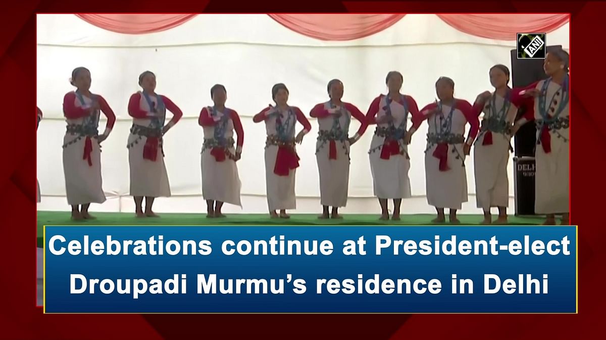 Celebrations continue at President-elect Droupadi Murmu’s residence in Delhi