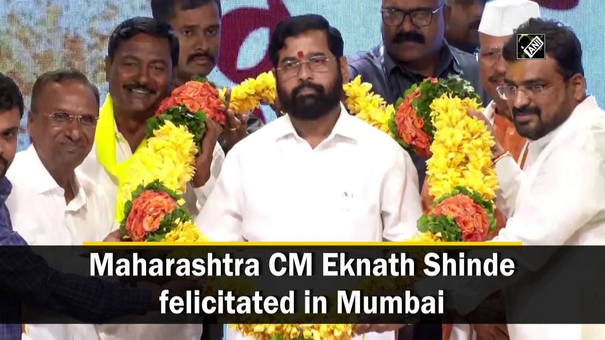 Maharashtra CM Eknath Shinde felicitated in Mumbai