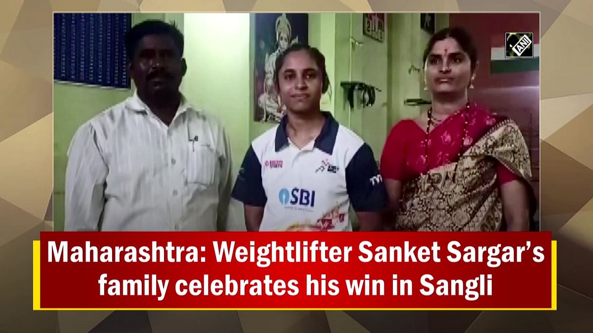 Maharashtra: Weightlifter Sanket Sargar’s family celebrates his win in Sangli