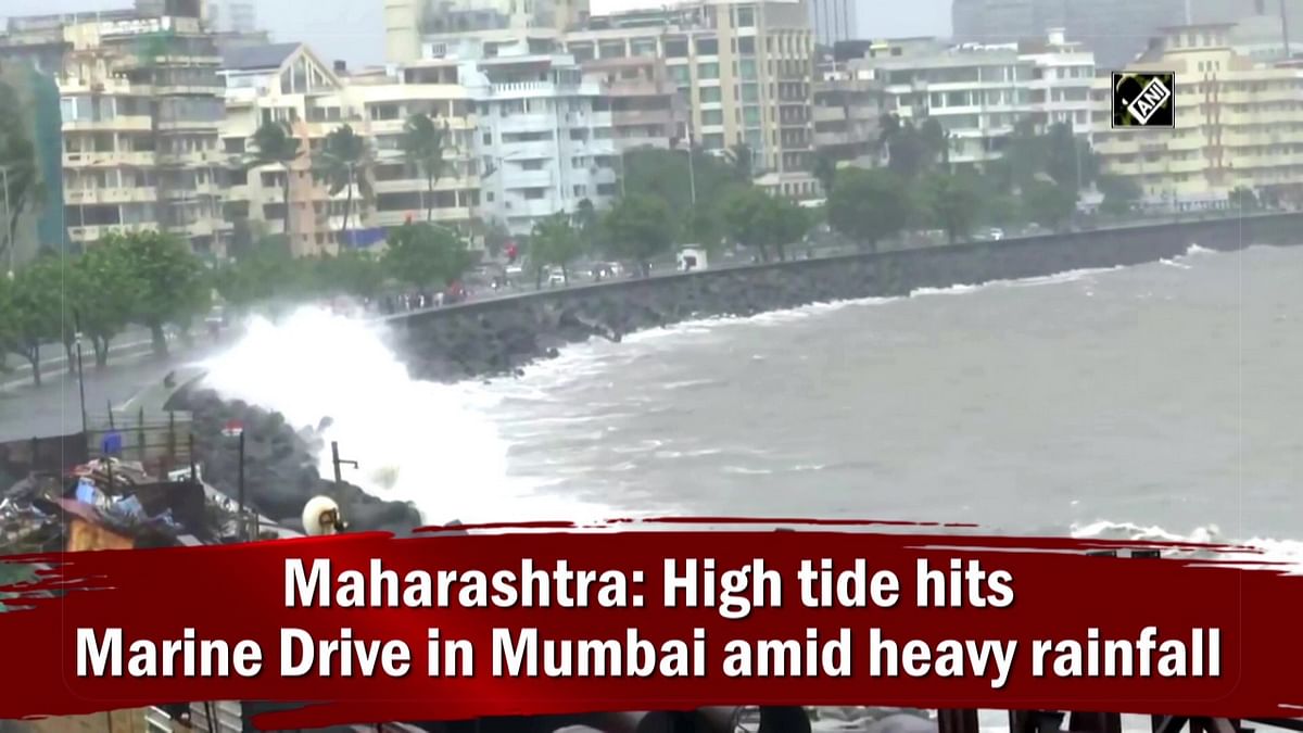 Maharashtra: High tide hits Marine Drive in Mumbai heavy rainfall 
