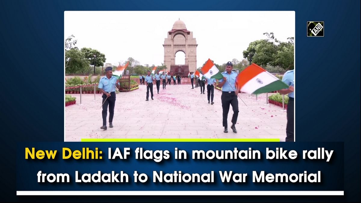 New Delhi: IAF flags in mountain bike rally from Ladakh to National War Memorial