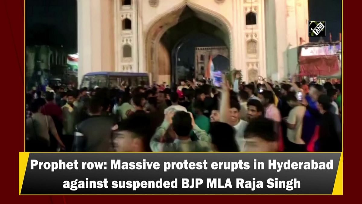 Prophet row: Massive protest erupts in Hyderabad against suspended BJP MLA Raja Singh