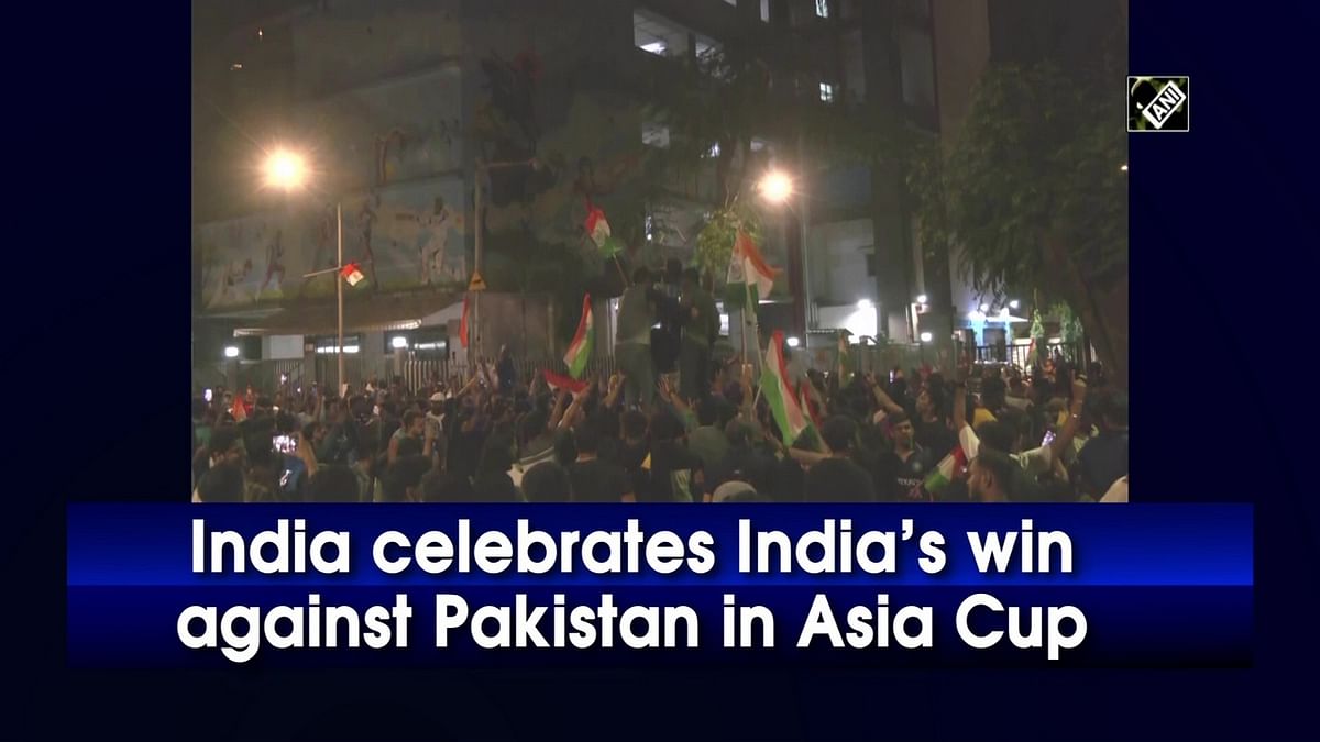 India celebrates victory against Pakistan in Asia Cup
