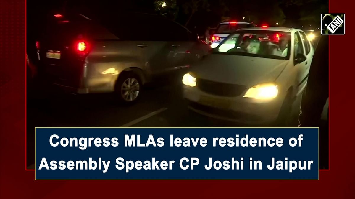 Congress MLAs leave residence of Assembly speaker CP Joshi in Jaipur 
