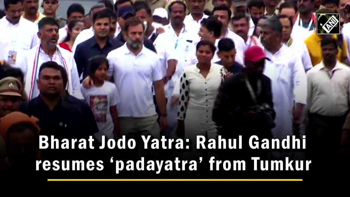 Rahul Gandhi resumes Bharat Jodo Yatra from Tumakuru