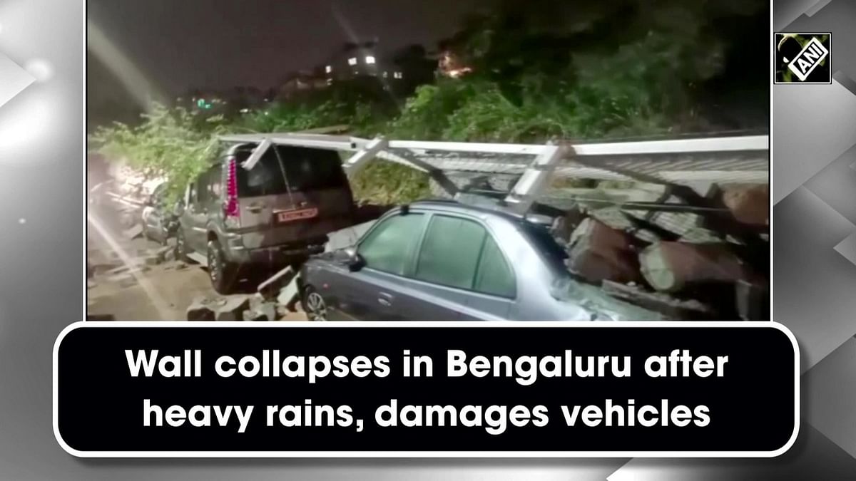 Wall collapses in Bengaluru after heavy rains, damages vehicles