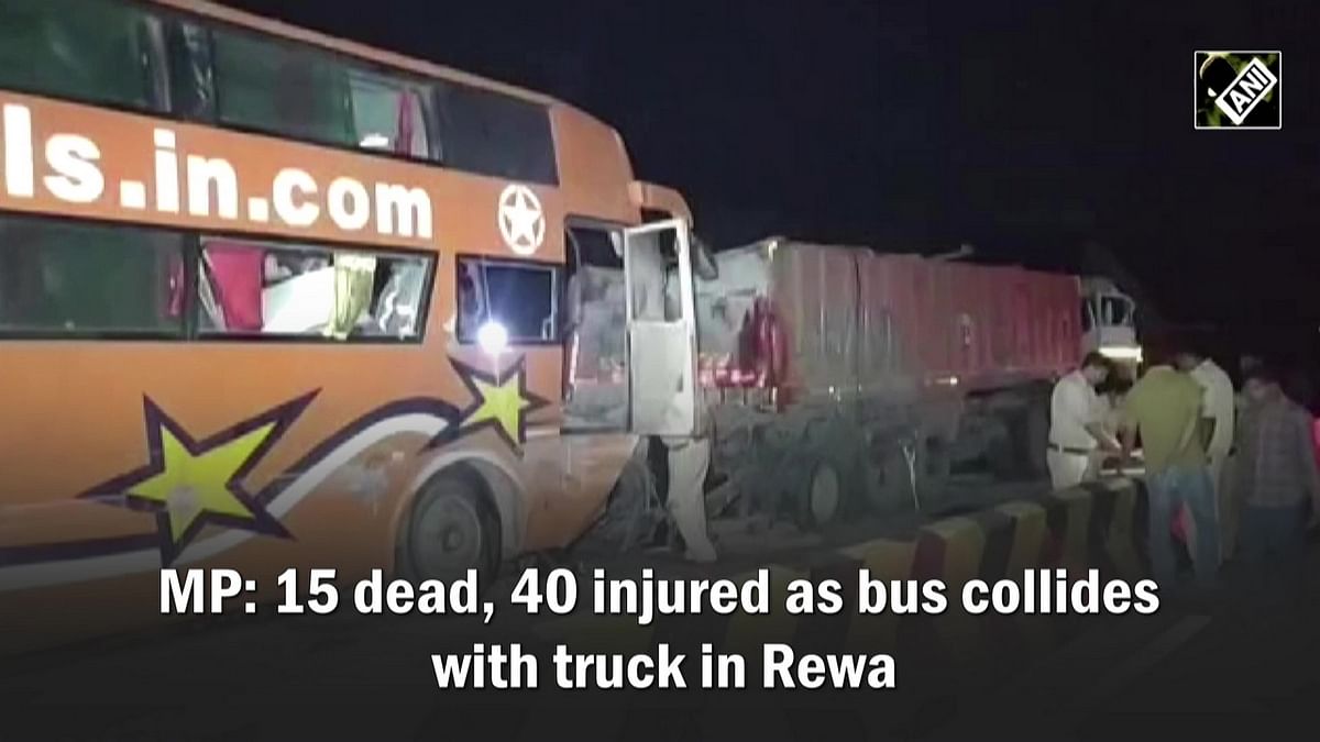 15 dead, 40 injured as bus collides with truck in Madhya Pradesh's Rewa
