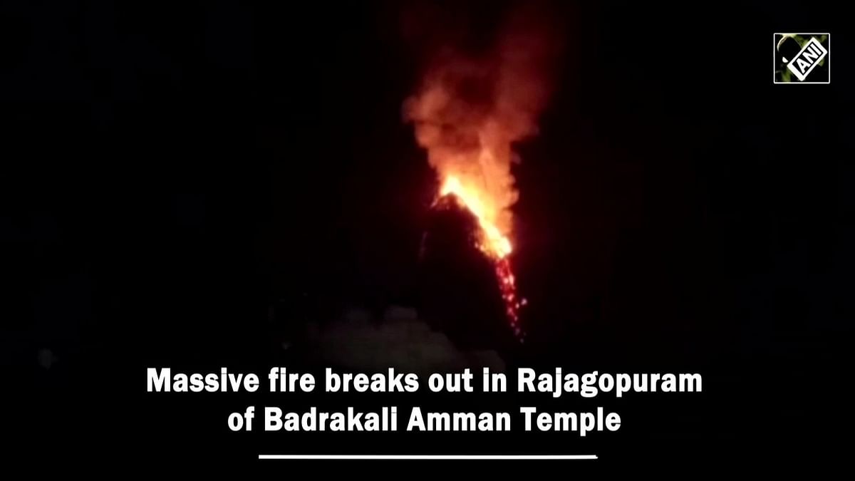 Massive fire breaks out in temple tower in Tamil Nadu's Sivakasi