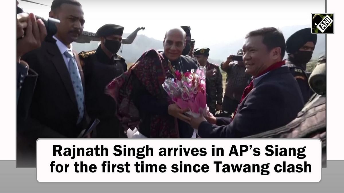 Rajnath Singh arrives in Arunachal Pradesh's Siang for the first time since Tawang clash
