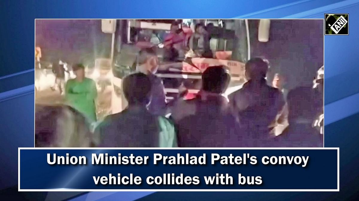 Union Minister Prahlad Patel's convoy vehicle collides with bus