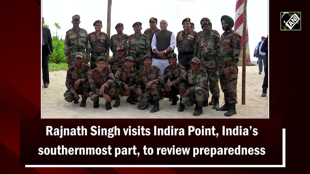 Rajnath Singh visits Indira Point, country's southernmost tip