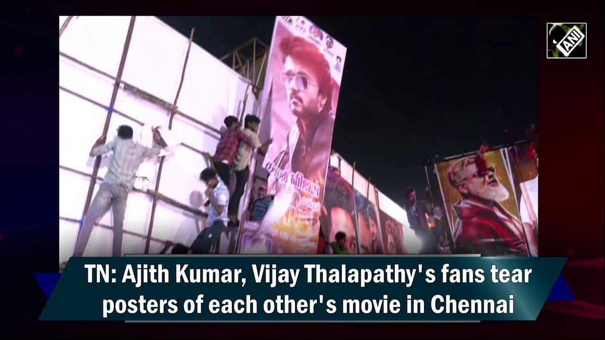 TN: Ajith Kumar, Vijay Thalapathy's fans tear posters of each other's movie in Chennai