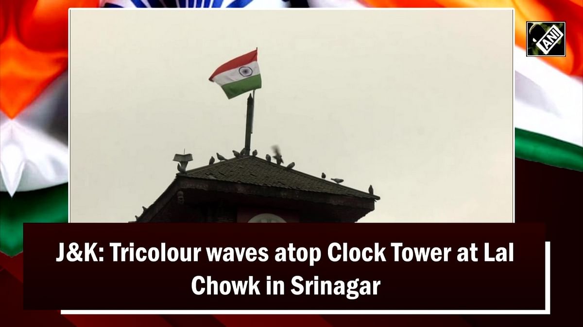 J&K: Tricolour waves atop Clock Tower at Lal Chowk in Srinagar
