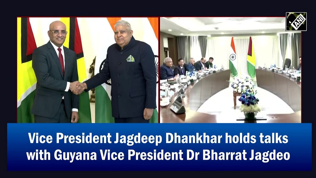 Vice President Jagdeep Dhankhar holds talks with Guyana Vice President Dr Bharrat Jagdeo