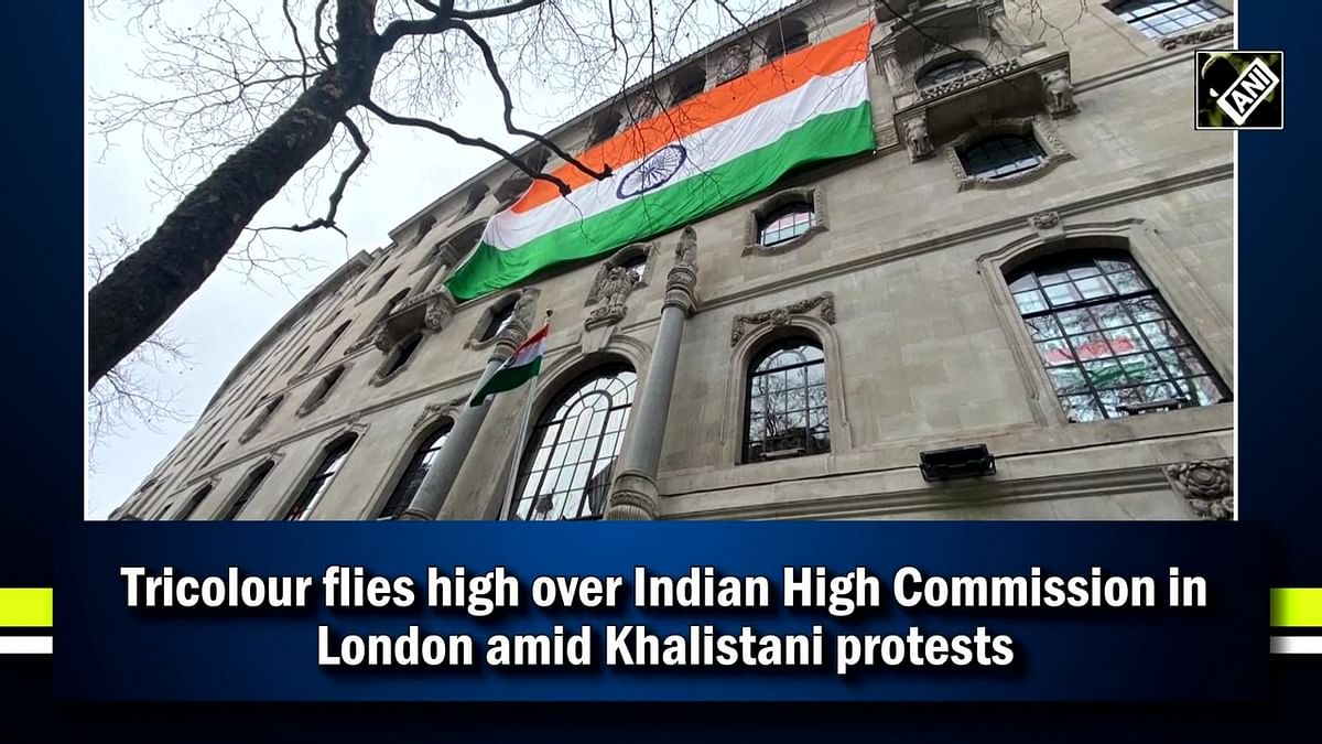 Tricolour flies high over Indian High Commission in London amid Khalistani protests