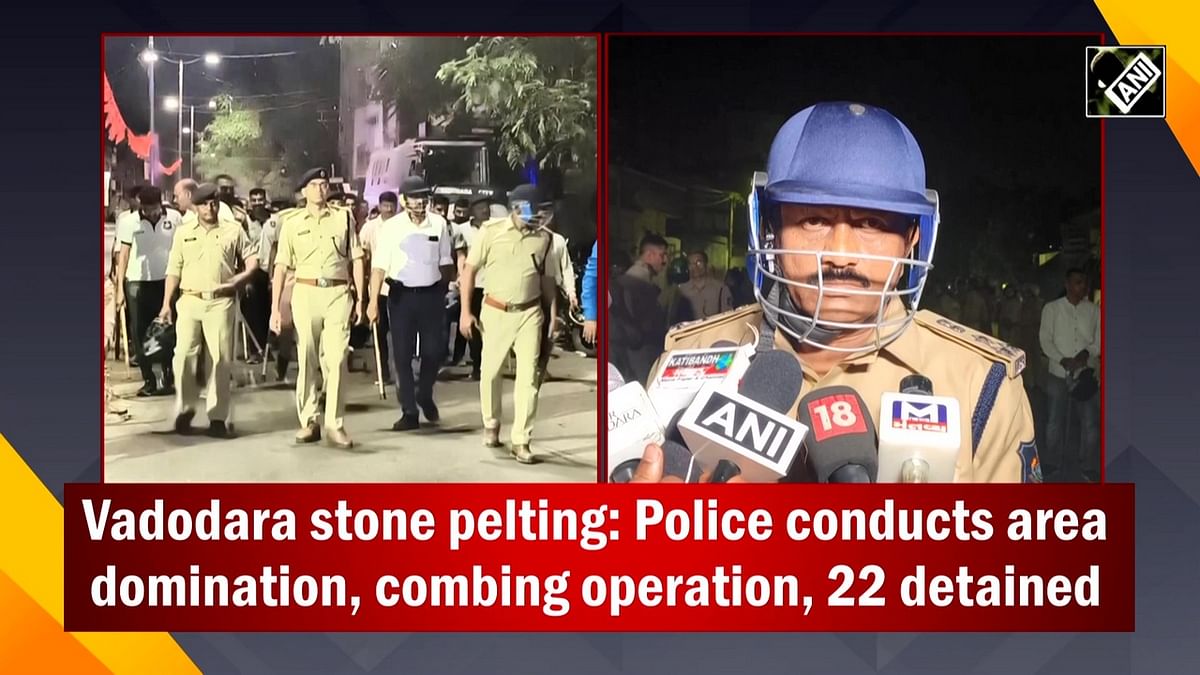 Vadodara stone pelting: Police conducts area domination, combing operation, 22 detained 