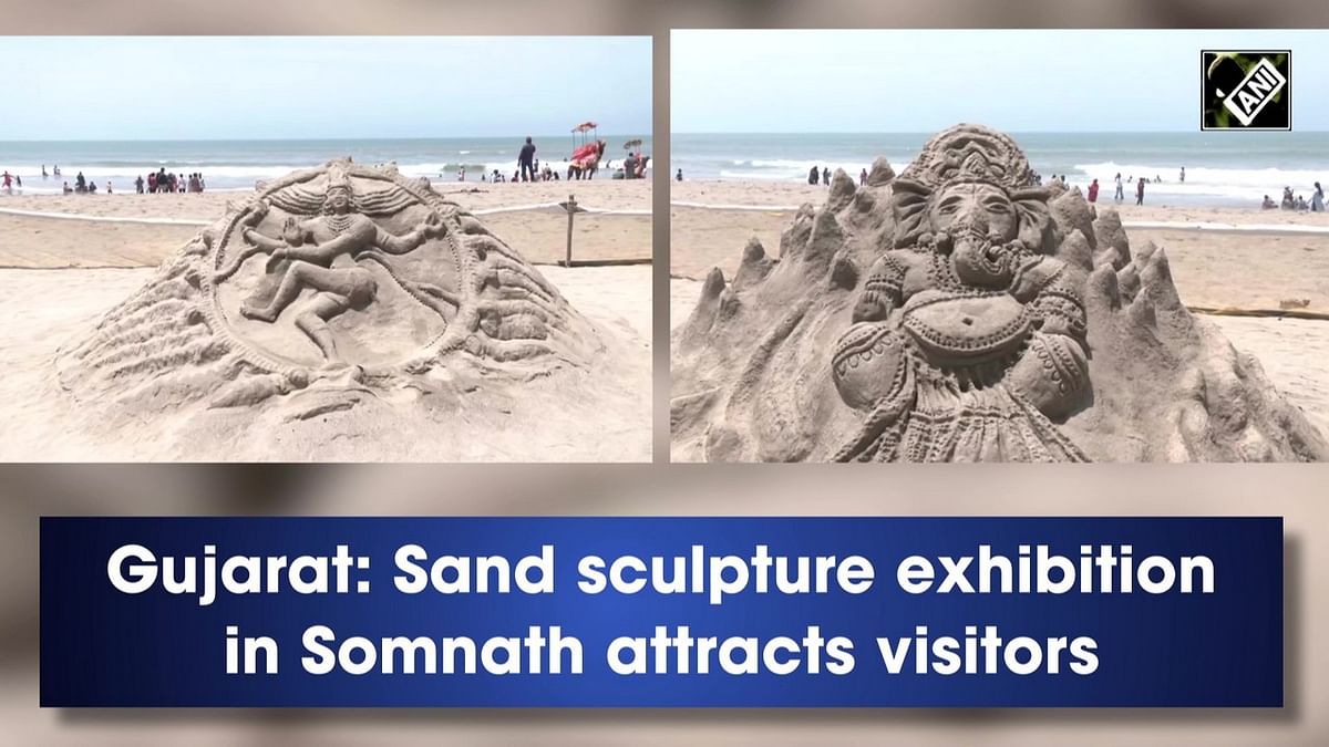 Gujarat: Sand sculpture exhibition in Somnath attracts visitors