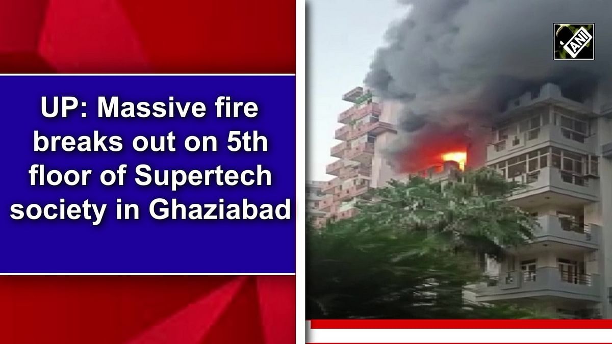Massive fire breaks out on 5th floor of Supertech society in Ghaziabad