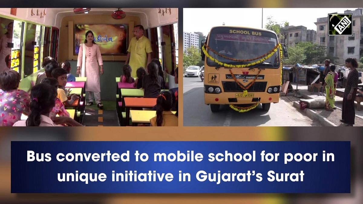 Bus converted to mobile school for poor in unique initiative in Gujarat’s Surat 