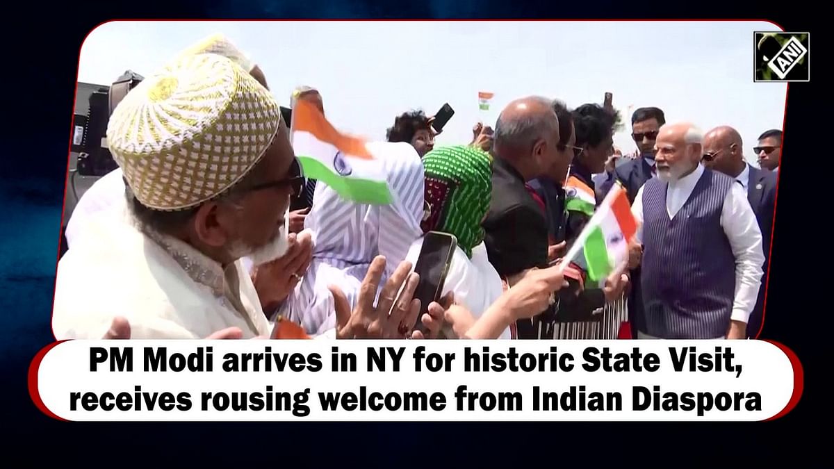 PM Modi arrives in NY for historic State Visit, receives rousing welcome from Indian Diaspora 