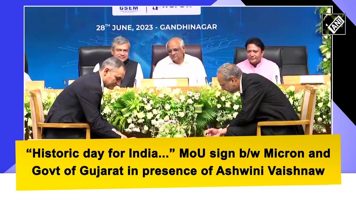 'Historic day for India...' MoU sign b/w Micron and Gujarat Govt in presence of Ashwini Vaishnaw