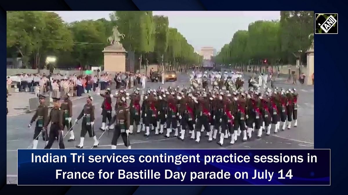 Indian Tri services contingent practice sessions in France ahead of Bastille Day parade