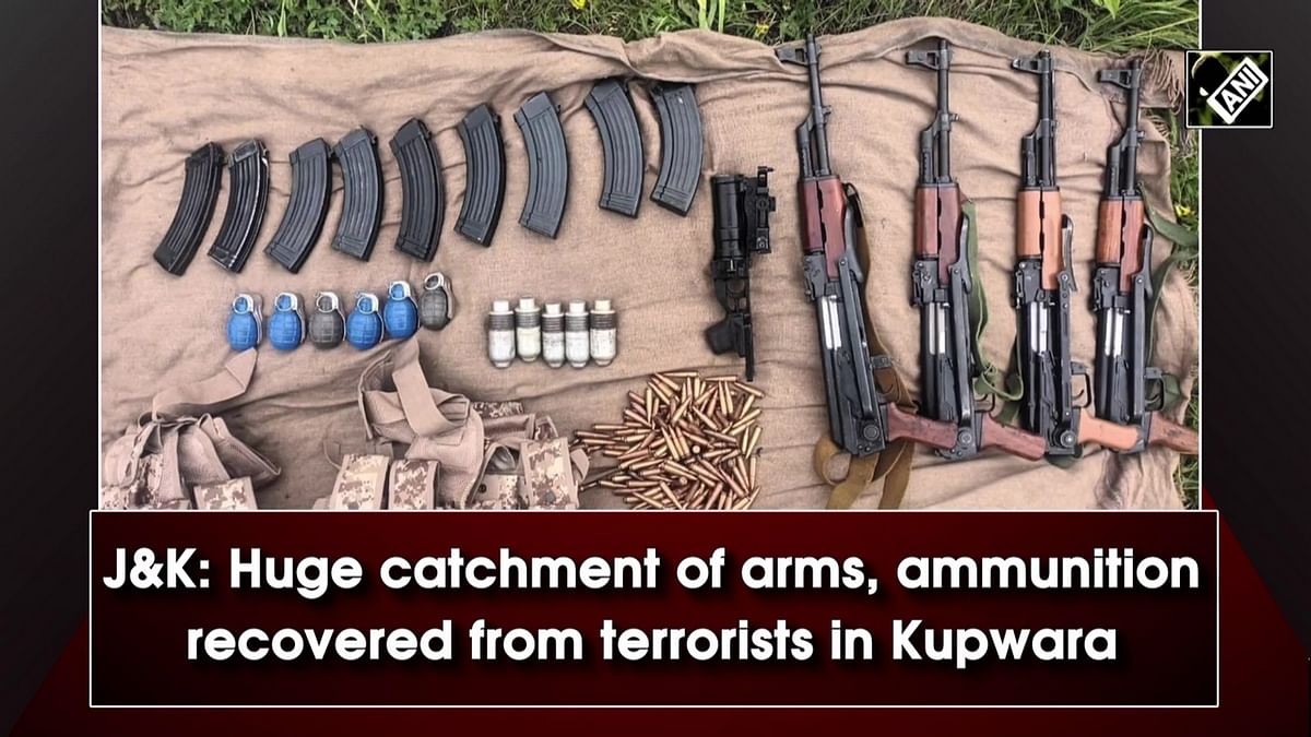 J&K: Huge cache of arms, ammunition recovered from terrorists in Kupwara