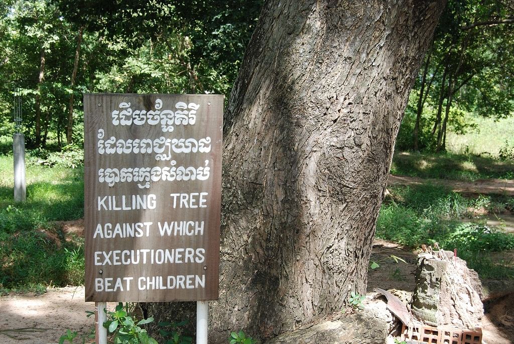 A signboard in Killing Fields