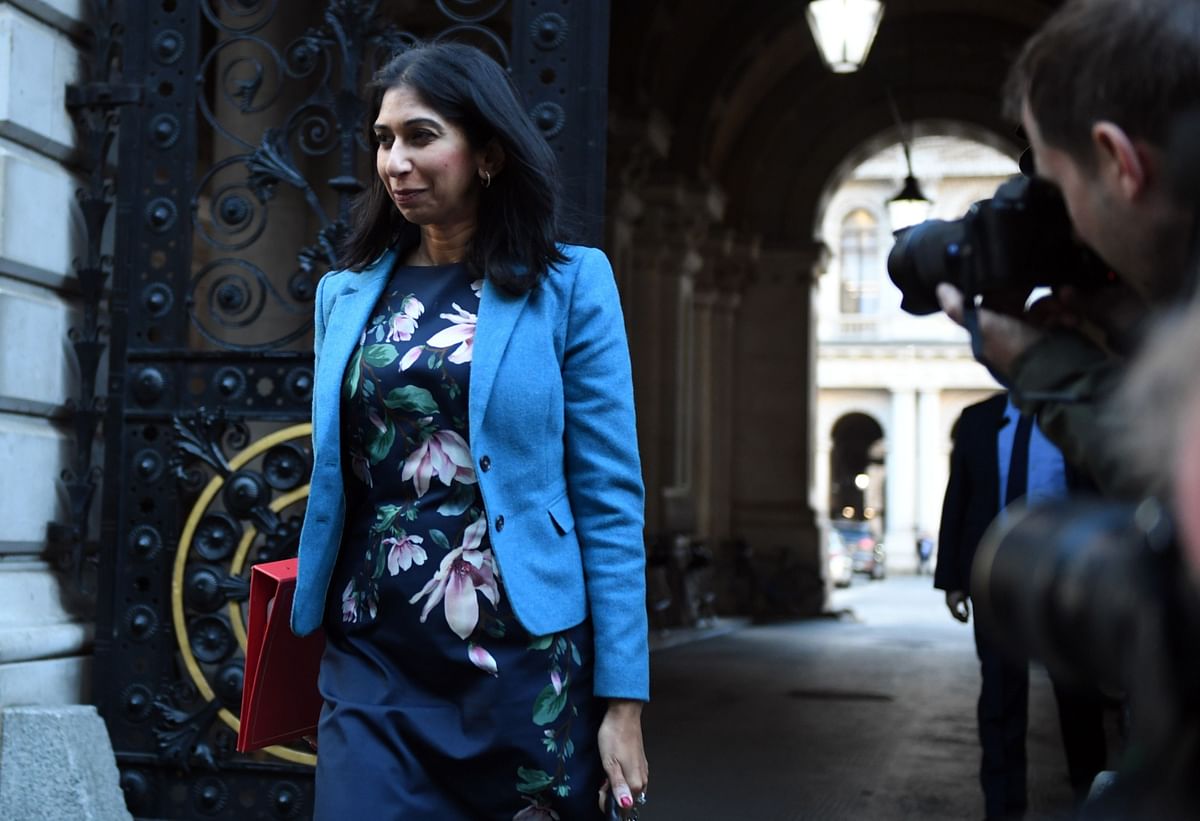 Home Secretary Suella Braverman arrives for a Cabinet meeting in Downing Street. Credit: Bloomberg