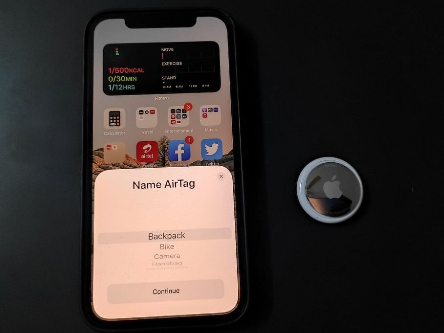 Apple iPhone users can assign names to each AirTag. Credit: DH Photo/KVN Rohit