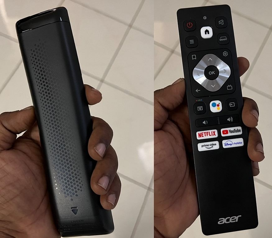 Acer I-series Android Smart TV remote controller. Credit: DH Photo/KVN Rohit