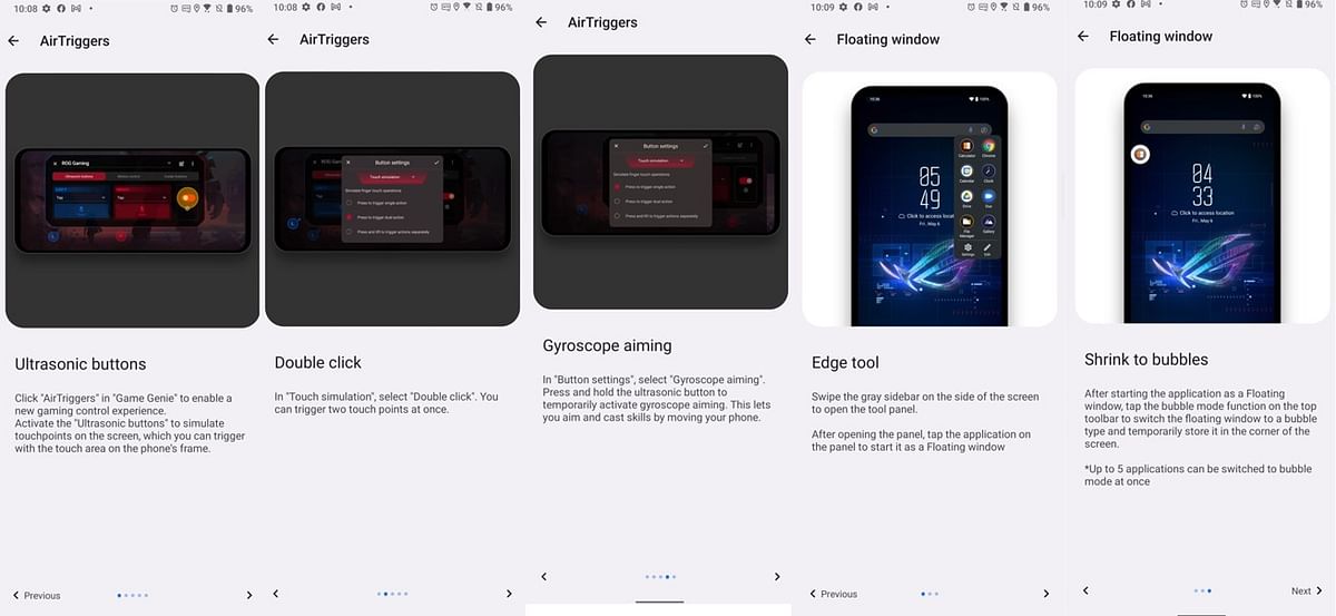 Asus ROG Phone 6 offers tips on how to make use of the device. Credit: DH Photo/KVN Rohit