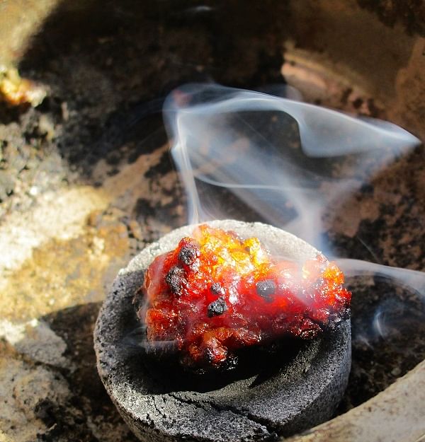 Authentic Yemeni Myrrh on charcoal is a Biblical legacy. PHOTOS BY AUTHOR