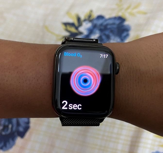 SpO2 (Blood-Oxygen) reading on Apple Watch Series 6. Credit: DH Photo/KVN Rohit