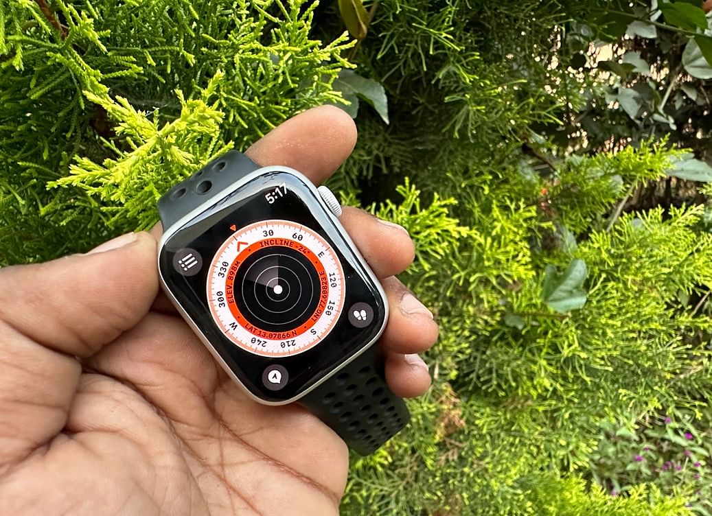 New Compass app on Apple Watch Series 8. Credit: DH Photo/KVN Rohit