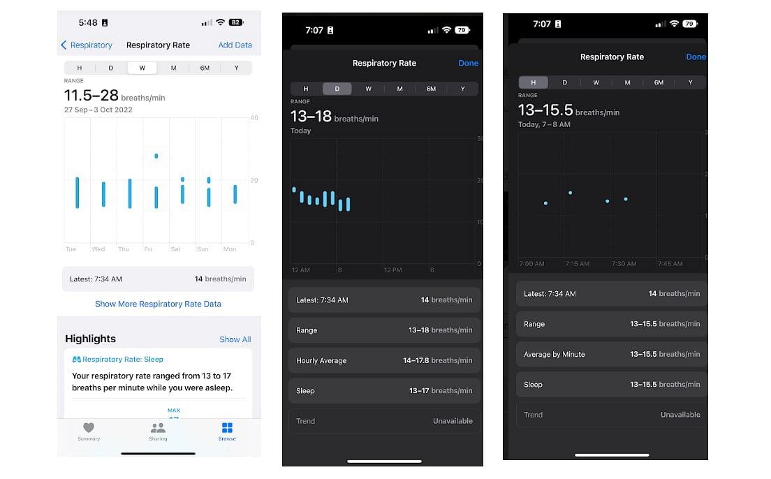 Respiratory pattern summary on Apple Health. Credit: DH Photo/KVN Rohit