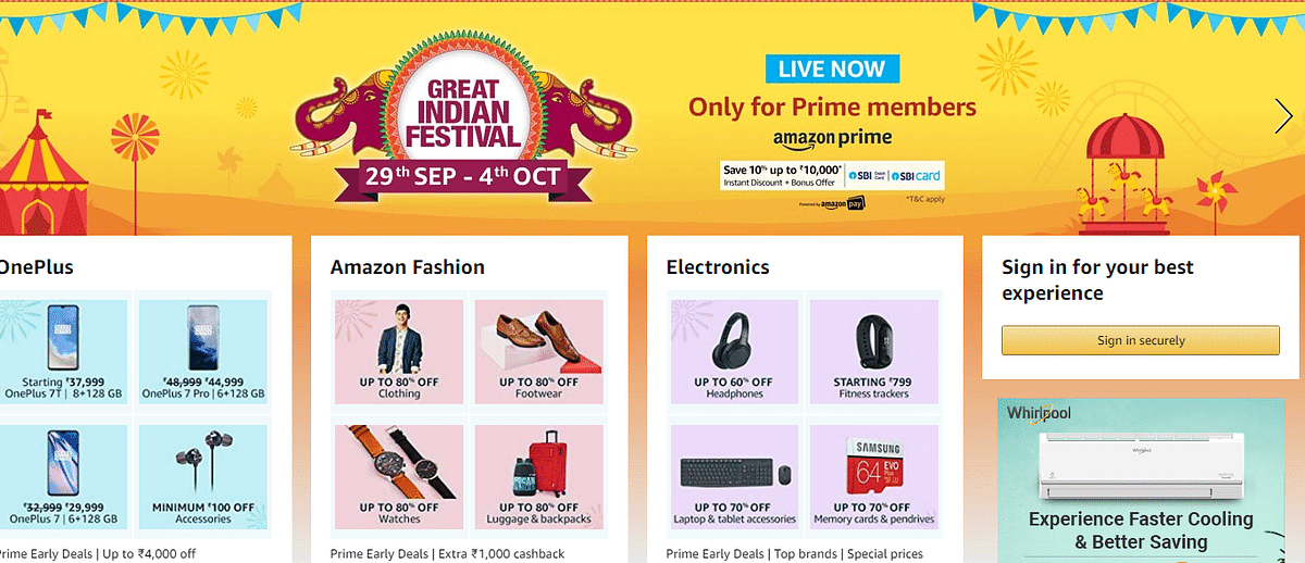 Great Indian Festival Sale now live for Prime members (Picture Credit: Amazon)