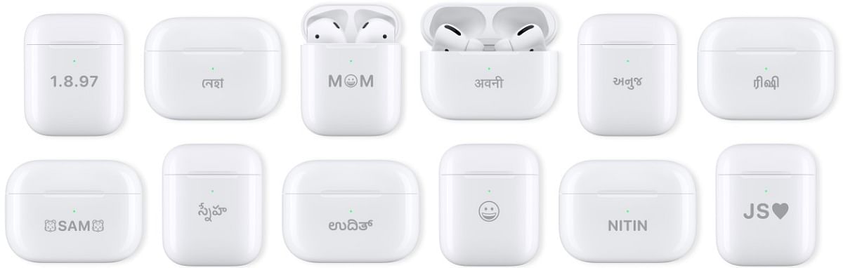 Apple offers the engraving option on AirPods and other products. Credit: Apple