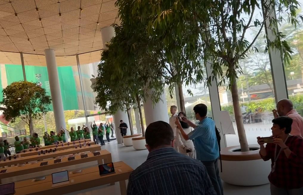 Apple BKC Store opened to the public in Mumbai on April 18. Credit: DH Photo/KVN Rohit