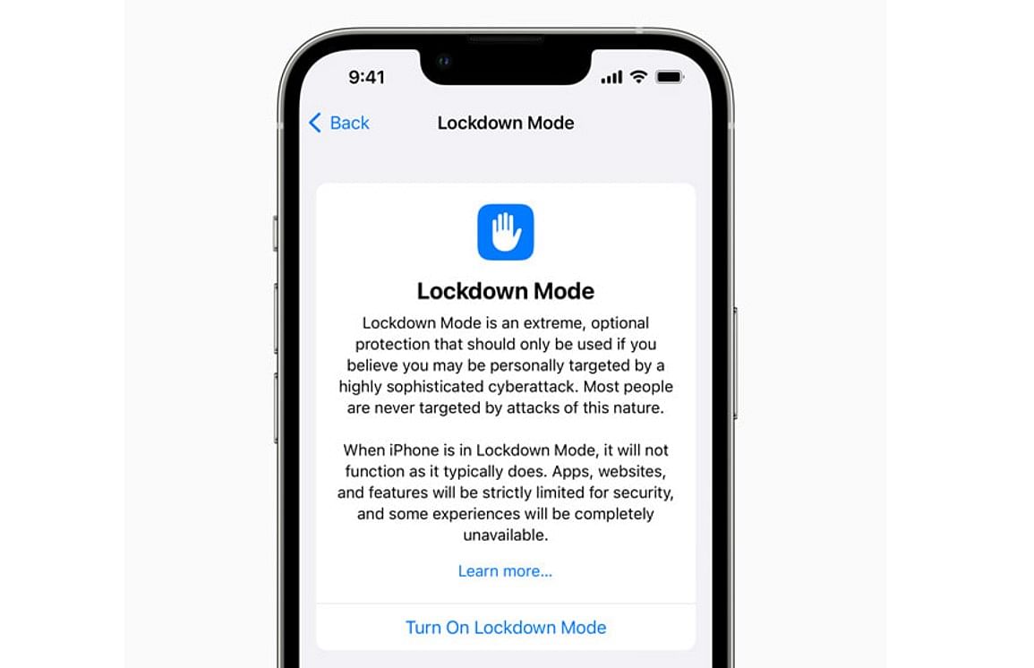 Apple's new Lockdown mode on iPhone. Credit: Apple