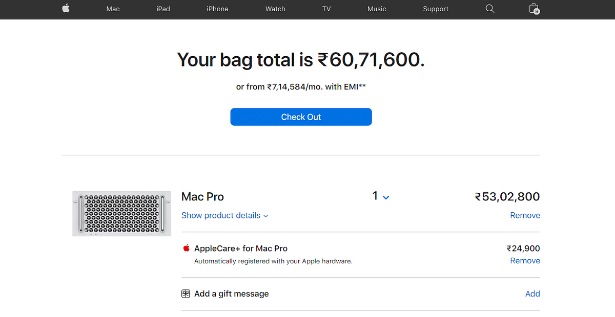 Mac Pro on Apple Store online in India. Credit: Apple
