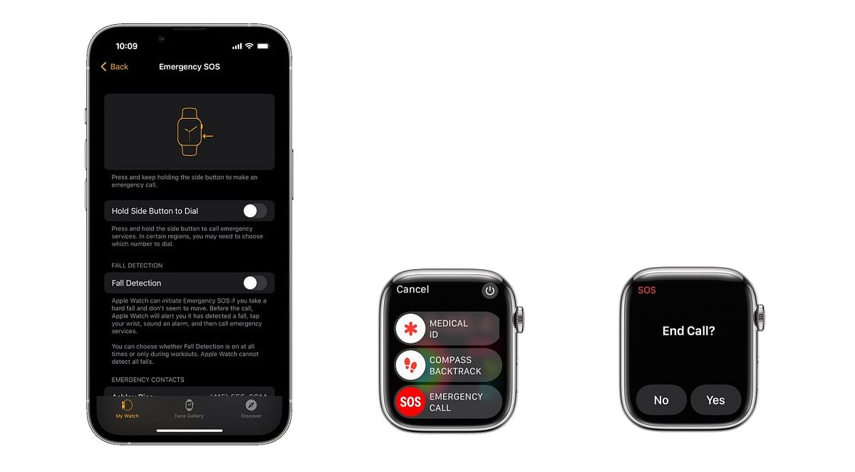 Apple SOS Emergency and Fall Detection features. Credit: Apple