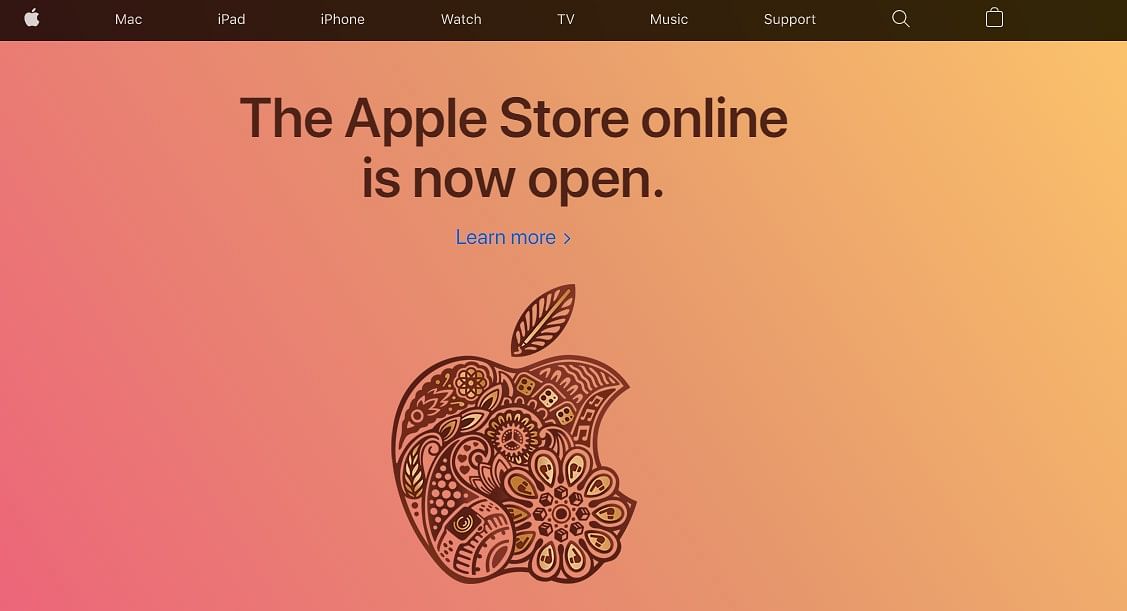 Apple Store online goes live in India. Credit: Apple website