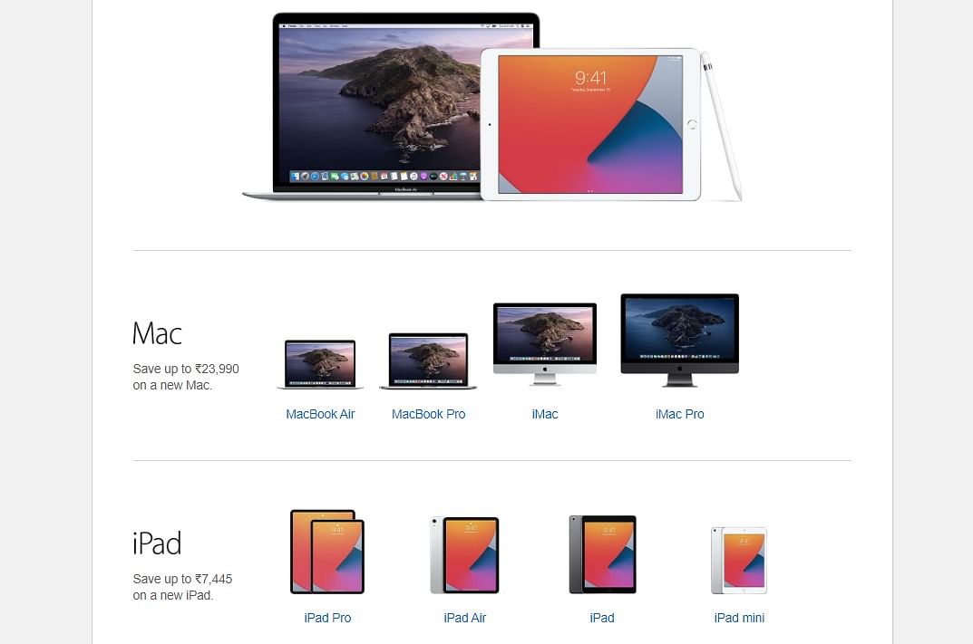 Special discounts on Macs and iPads for students. Credit: Apple Store online website