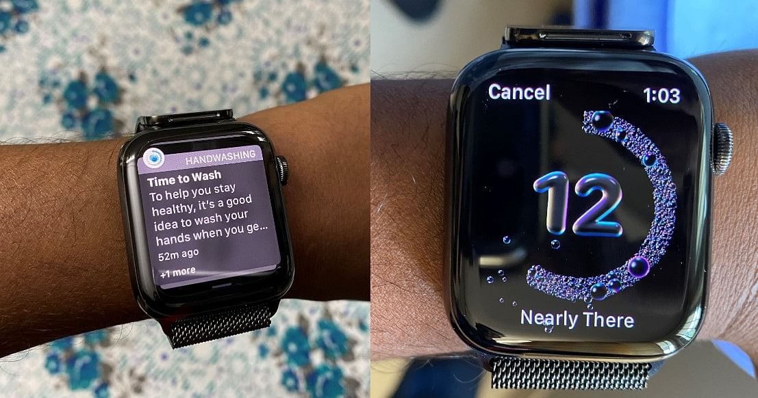 Hand-wash feature on Apple Watch Series 6. Credit: DH Photo/KVN Rohit