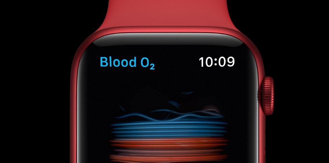 Blood-Oxygen saturation read-out on Apple Watch Series 6. Credit: Apple