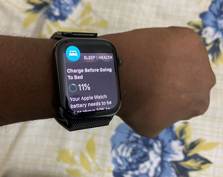 Apple Watch Series 6 smart battery feature. Credit: DH Photo/KVN Rohit