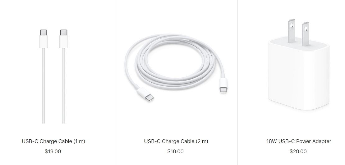 Apple sells accessories separately. Credit: Apple website