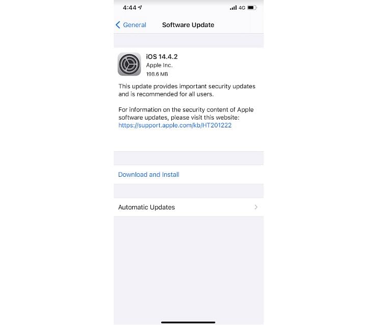 Apple iOS 14.4.2 update released. Credit: DH Photo/KVN Rohit