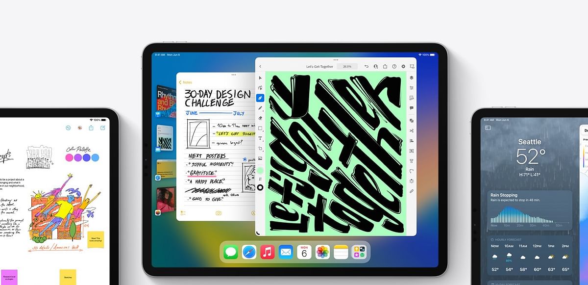 The new iPadOS 16. Credit: Apple